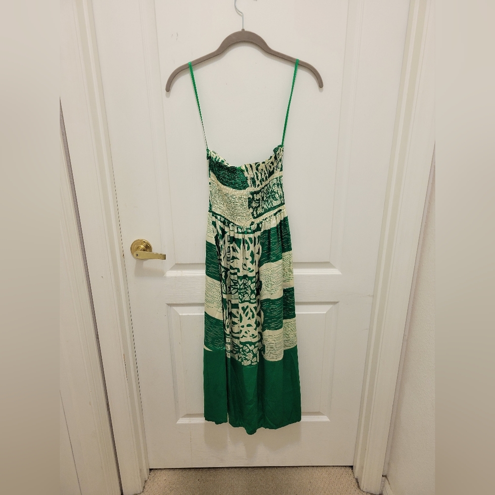 Strapless silk dress